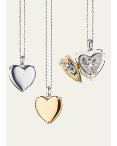Monica Rich Kosann 18k Yellow Gold & Sterling Silver Heart Locket Necklace W/ Diamond Accents - Natural