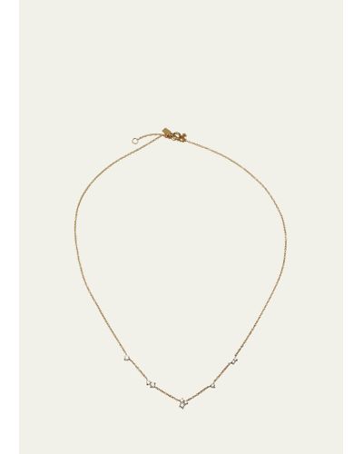 EF Collection 14k Yellow Gold Multi Diamond Cluster Necklace - Natural