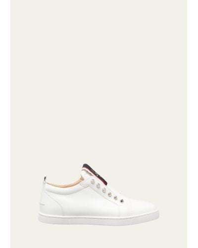 Christian Louboutin Fique A Vontade Red Sole Leather Low-top Sneakers - Natural