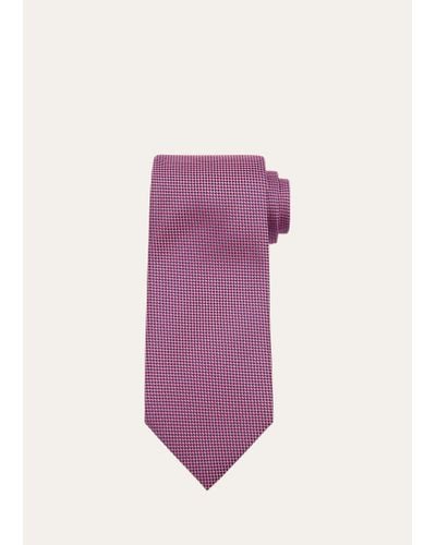 Brioni Silk Satin Bow Tie - Purple