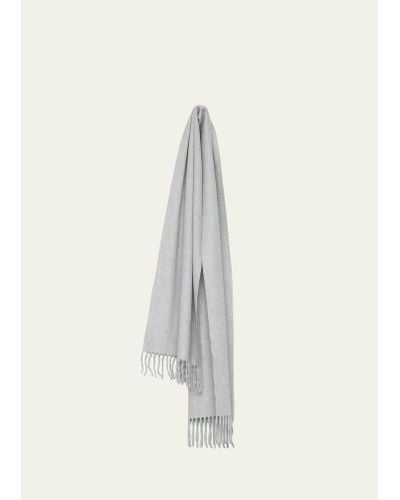 Begg x Co Arran Solid Argent Scarf - White