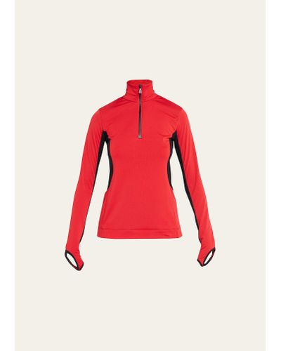 3 MONCLER GRENOBLE Half-zip Pullover Sweater - Red