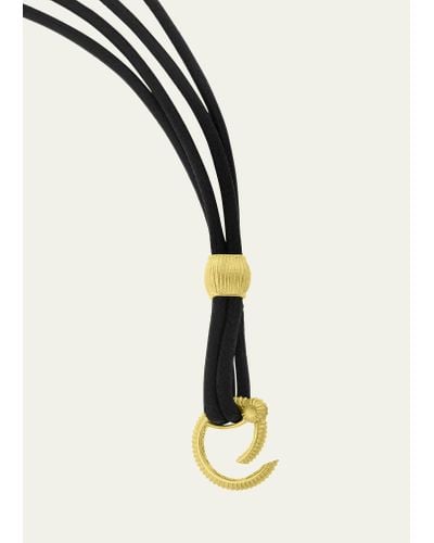 Paul Morelli Meditation Bell Black Cotton Cord With 18k Gold - White