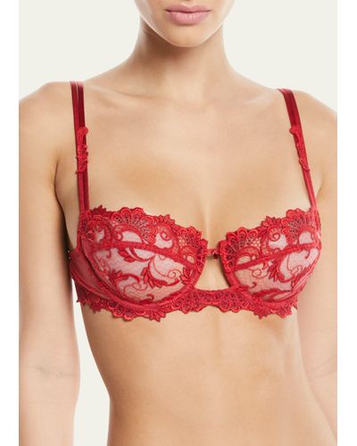 Lise Charmel Dressing Floral Demi-cup Bra - Red