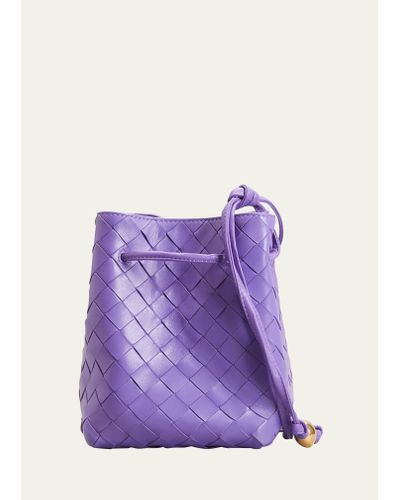 Bottega Veneta Small Intrecciato Napa Bucket Crossbody Bag - Purple