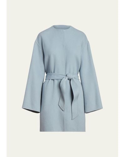 Ralph Lauren Collection Caelan Belted Cashmere Collarless Coat - Blue