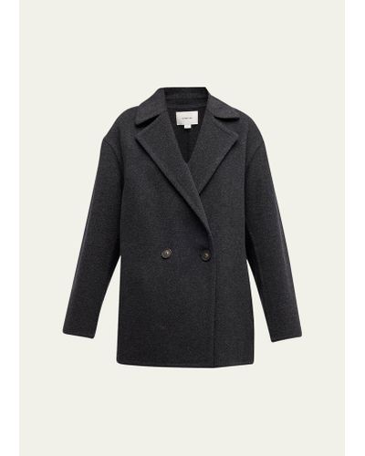 Vince Double-breasted Wool-blend Car Coat - Black