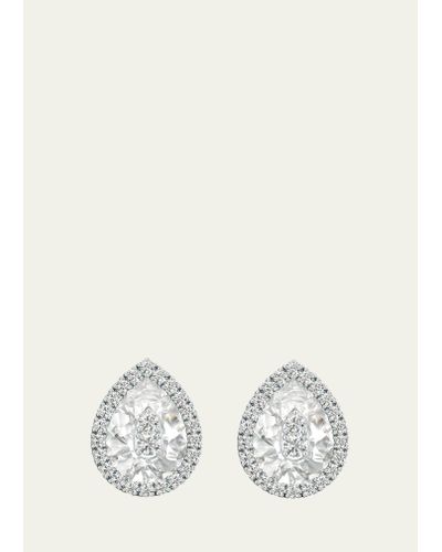 Bhansali One Collection Mini Pear-shape Earrings With Diamond Halo - White