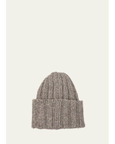 Inverni Chunky Rib-knit Cashmere Beanie Hat - Multicolor