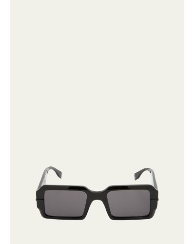 Fendi Raised Logo Rectangle Sunglasses - Multicolor
