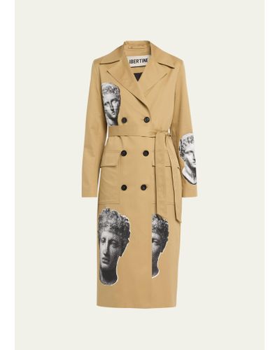 Libertine Cupid And Psyche Long Lean Trench Coat - Natural