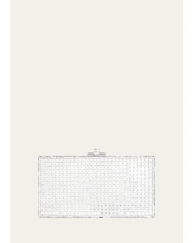 Judith Leiber Rectangle Square Crystal Clutch Bag - Natural