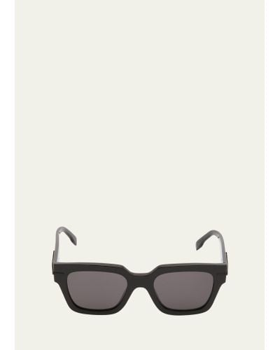 Fendi Tonal Logo Acetate Square Sunglasses - Natural