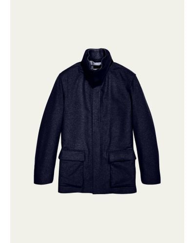 Loro Piana Winter Voyager Cashmere Storm System Coat - Blue