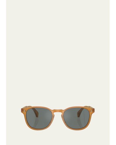 Oliver Peoples Finley Esq Sun Acetate Round Sunglasses - Natural