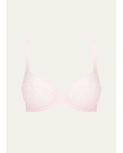 Simone Perele Delice Two-part Full-cup Sheer Plunge Bra - Natural