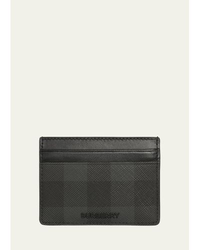 Burberry Sandon Check Logo Card Case - Gray
