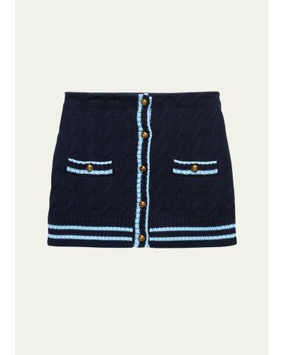 Prada Cotton Knit Mini Skirt - Blue