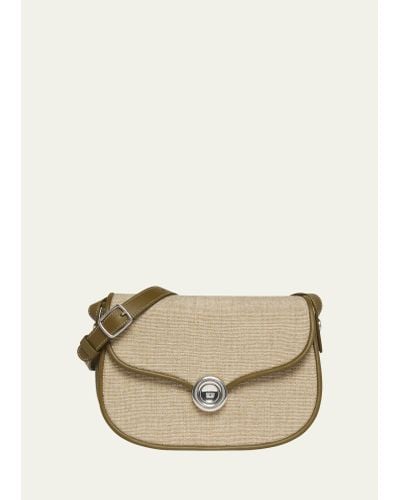 Loro Piana Ghiera Small Linen Crossbody Bag - Natural