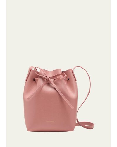 Mansur Gavriel Mini Saffiano Leather Bucket Bag - Pink