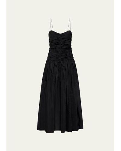 Matteau Gathered Drop Waist Dress - Black