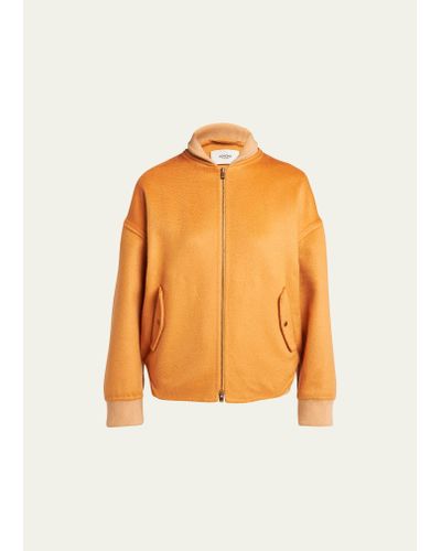 Agnona Zibeline Muretto Cashmere Bomber Coat - Orange