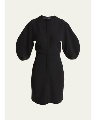 Proenza Schouler Goldie Dolman-sleeve Crepe Mini Dress - Black