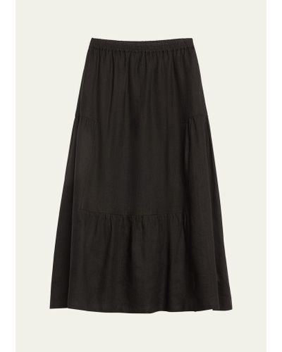 Eskandar Tiered Petticoat Skirt - Black