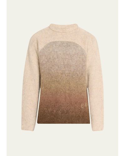 ERL Gradient Rainbow Mohair-blend Sweater - Natural