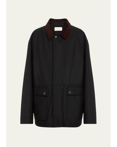The Row Frank Corduroy-collar Cashmere Jacket - Black
