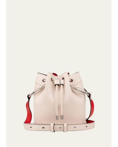 Christian Louboutin By My Side Bucket Bag In Leather With Cl Logo - Natural