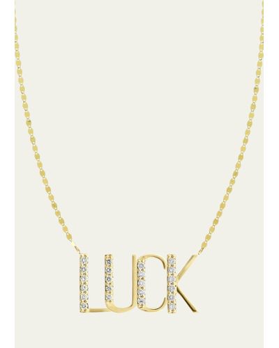 Lana Jewelry Gold Personalized Four-letter Pendant Necklace W/ Diamonds - Natural