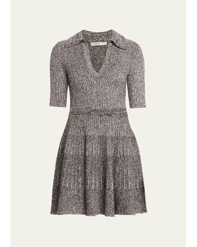 Jonathan Simkhai Patricia Marled Ribbed Polo Mini Dress - Gray