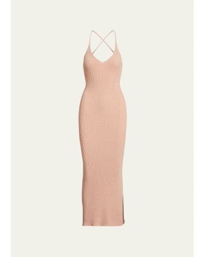 Ralph Lauren Collection Ribbed Backless Cocktail Dress - White