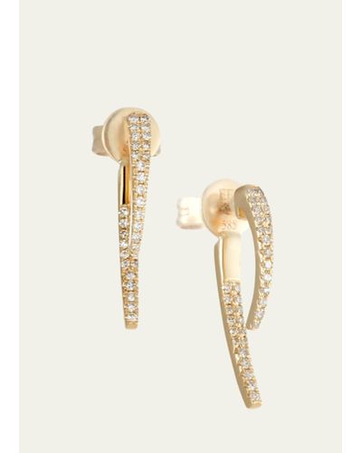 EF Collection 14k Gold Diamond Hook Earrings - Natural