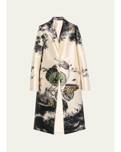 Jason Wu Print Placement Single-breasted Top Coat - White
