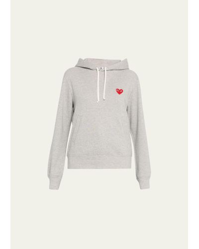 COMME DES GARÇONS PLAY Hooded Sweatshirt With Heart Logo Detail - Natural