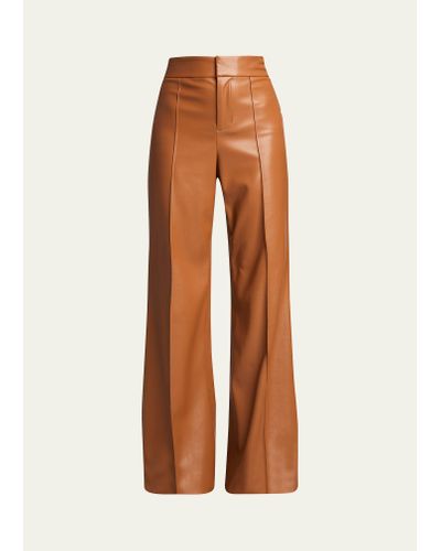 Alice + Olivia Dylan High-waist Faux-leather Pants - Natural