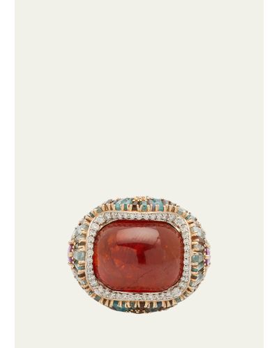 Nak Armstrong Roman Encrusted Ring With Spessartite And Multicolor Stones - Pink