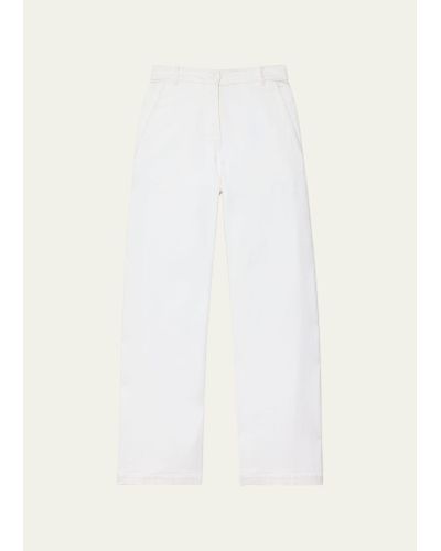 Another Tomorrow Carpenter Denim Wide-leg Pants - White