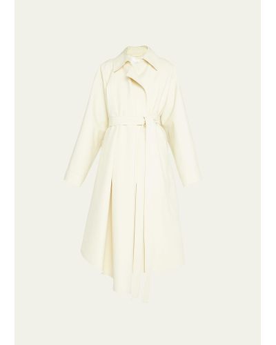 The Row Maia Oversize Bonded Wool & Cotton Trench Coat - Natural