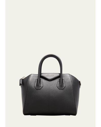 Givenchy Antigona Small Top Handle Bag In Grained Leather - Black