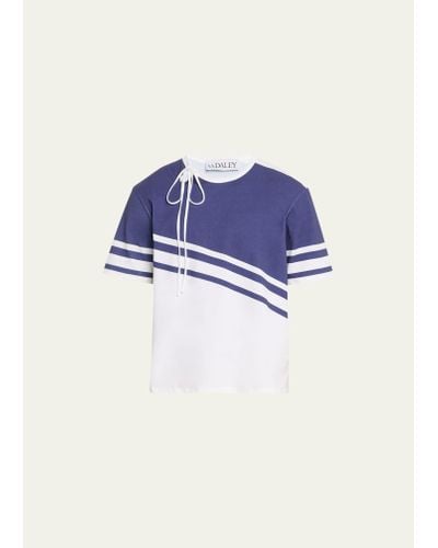 S.S.Daley Toby Striped T-shirt With Neck Tie - Blue