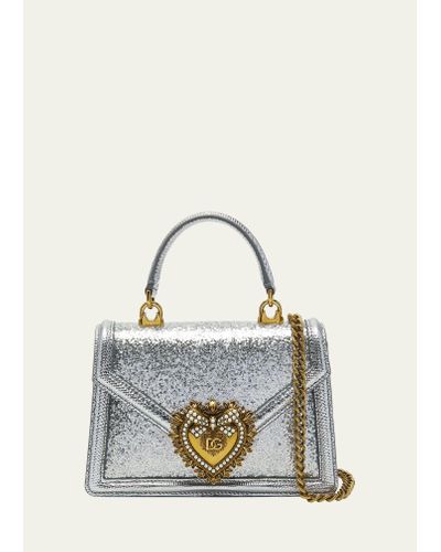 Dolce & Gabbana Devotion Mini Glitter Leather Top-handle Bag - Multicolor