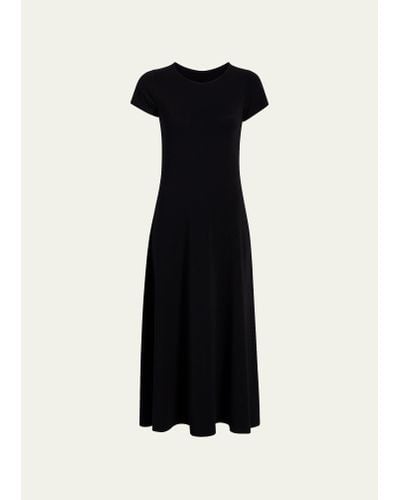 Another Tomorrow Cotton Fitted Tee Dress - Black