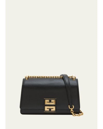 Givenchy Small 4g Shoulder Bag In Leather With Sliding Chain Strap - Black