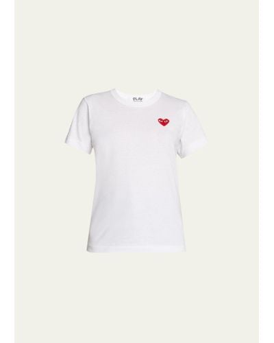COMME DES GARÇONS PLAY Heart Logo Short-sleeve Cotton T-shirt - Natural