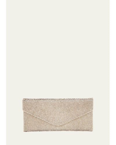 Judith Leiber Envelope Beaded Clutch Bag - Natural