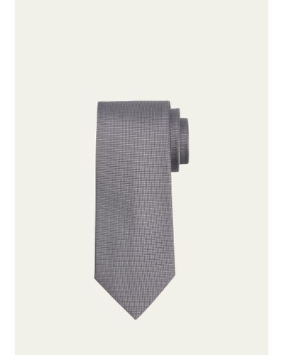 Charvet Micro-textured Silk Tie - Gray