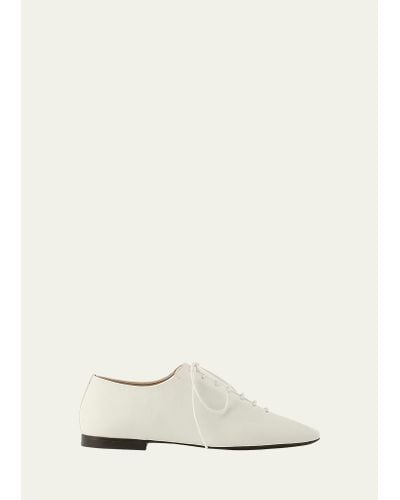 Lemaire Leather Lace-up Derby Loafers - Natural